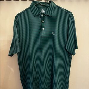 Rhoback Teal Striped Polo Shirt